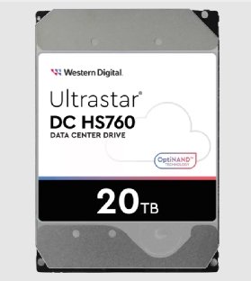 Product photo of the WD Ultrastar DC HS760 hard drive.
