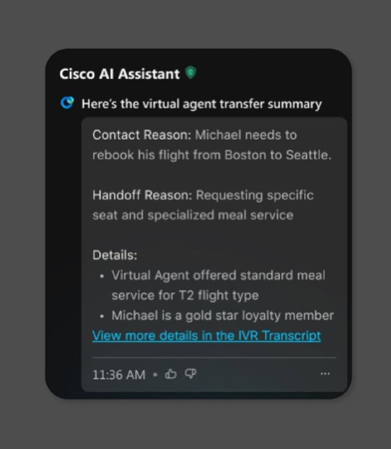 Cisco AI Assistant for Webex screenshot.