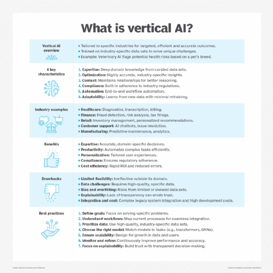 This infographic outlines the salient features of vertical AI agents.