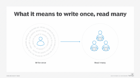 diagram of the write once, ready many (WORM) concept
