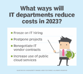 A list of how IT departments might reduce costs in 2023 given the economic slowdown.