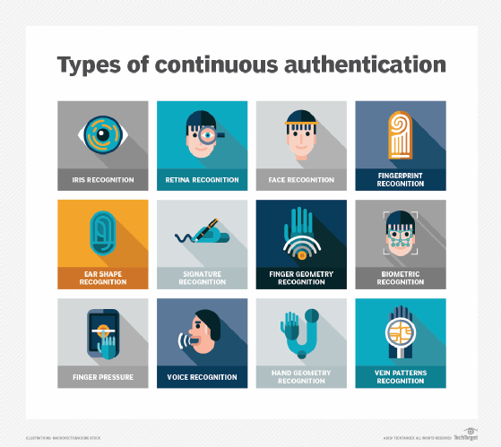 Graphic of 12 types of continuous authentication.