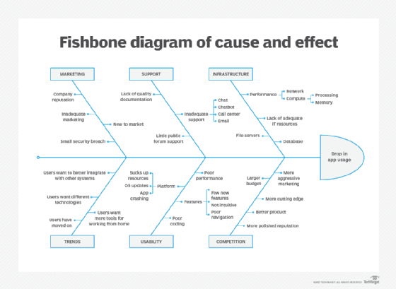 Example of a fishbone diagram.