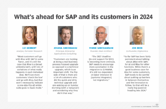 Comments from industry analysts on SAP trends for 2024.