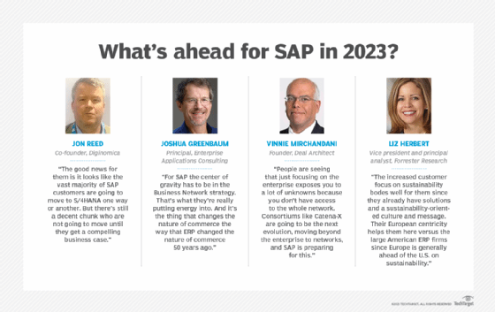 Liz Herbert, Vinnie Mirchandani, Joshua Greenbaum and Jon Reed on SAP in 2023.