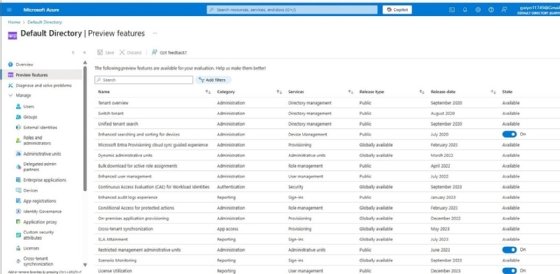 The management options that come with Microsoft Azure.