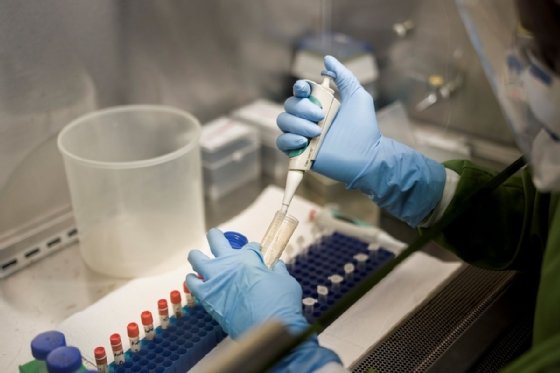 image of a COVID-19 testing lab