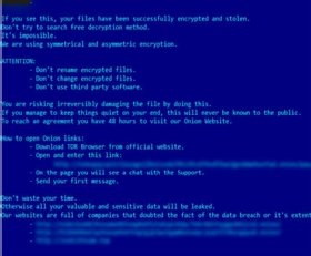 A ransomware note delivered in an attack that exploited a zero-day in Windows Common Log File System.