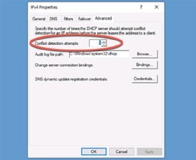 Screenshot that shows the number of collision detection events in IPv4.