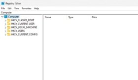 The Windows 11 Registry Editor interface with 5 registry folders.