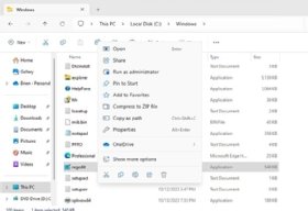 The option to run the Windows 11 Registry Editor as an administrator via a right-click. 