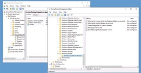 Visual showing the Windows Update for Business node within the Group Policy Management Editor.
