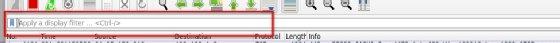 Screenshot of the display filter box in Wireshark