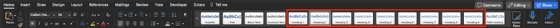 A screenshot showing where to find Word's various heading styles within the app.