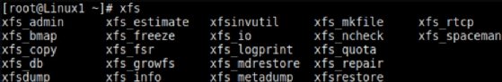 Screenshot of XFS tools