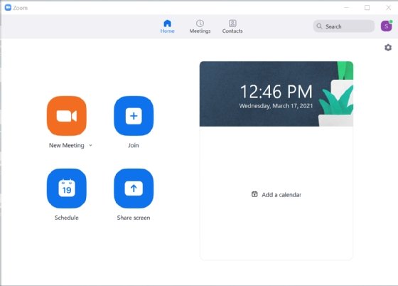 Zoom desktop login screen
