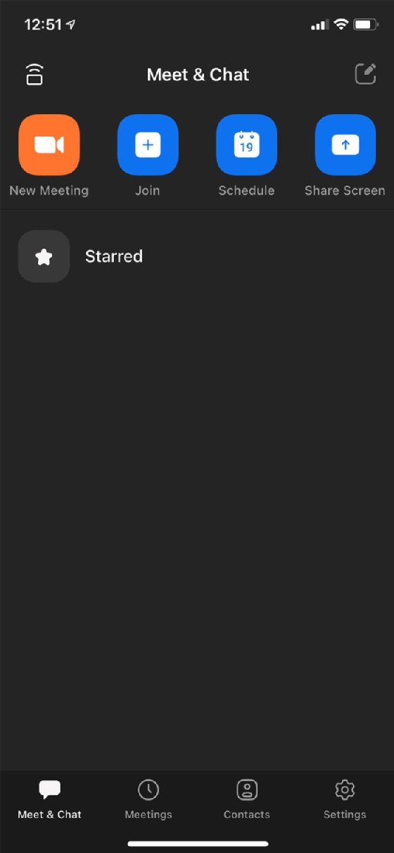Zoom mobile app login screen