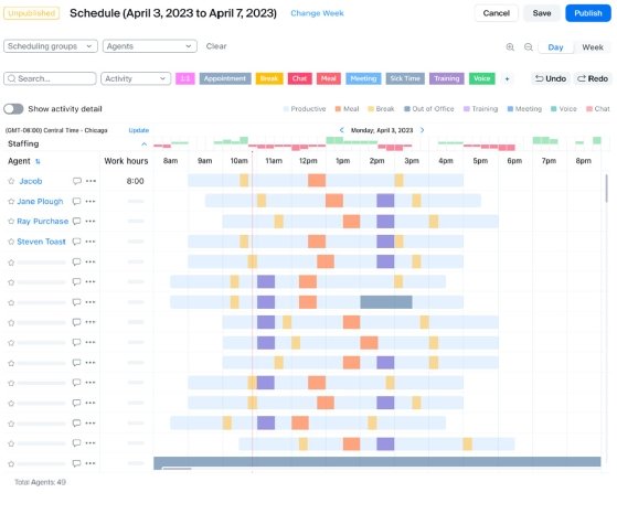 Screenshot of Zoom's new scheduling tool for contact center agents.